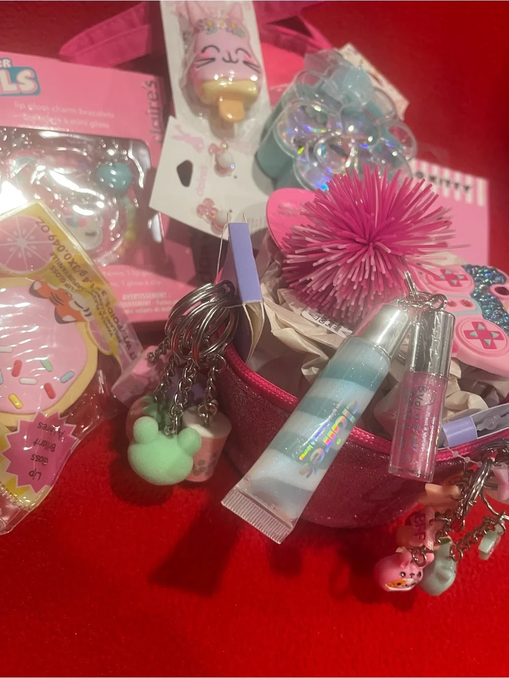 Hello Kitty Pastel & Pink Accessory & Trinkets Bundle in a Cupcake Bag